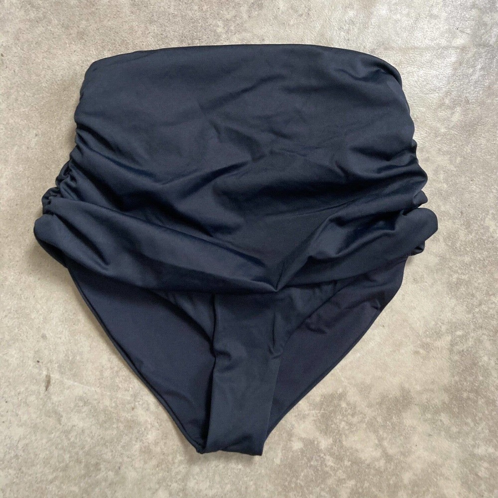 Skims Swimwear‎ Womens Medium Sculpting Ruched High Waist Swim Bottom Black